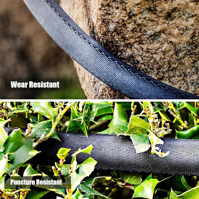 Non-Expanding Garden Hose 100ft – Flexible Water Hose, with 10-Function Spray Nozzle, Lightweight & Durable, Burst-Resistant for Yard, Lawn, Car Wash