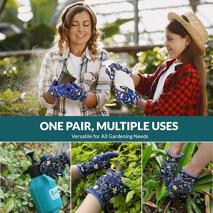 Baidast Garden Gloves, Breathable Leather Gardening Gloves Thorn Proof for Digging, Planting, Pruning