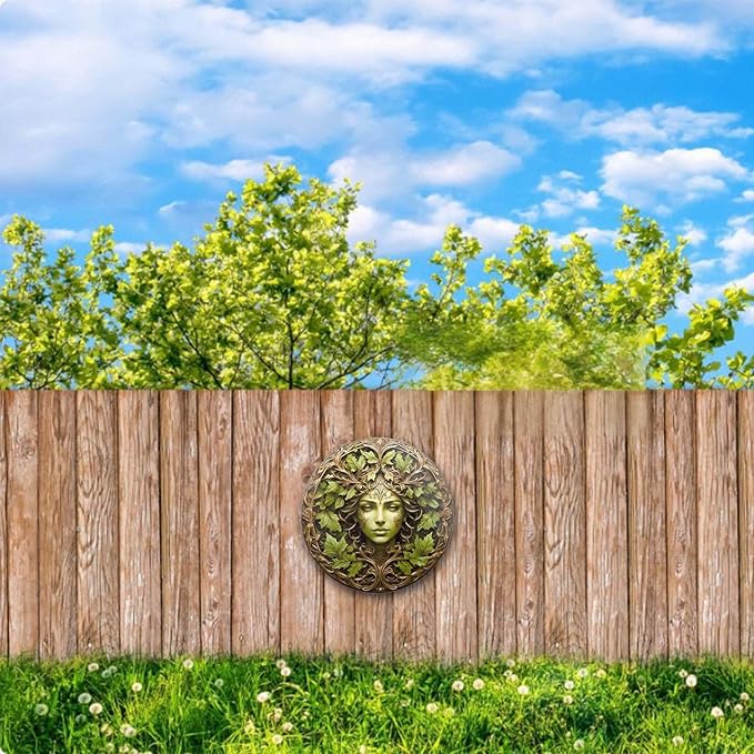 KVTTOZA 2D Metal Tree Woman Wall Art Decor, 11.8Inch Flat Outdoor Garden Wall Decors Gardens Guardian Decor Wall Art for Indoor Outdoor Room Garden Porch Fence Decor