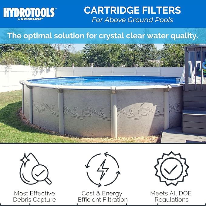 SWIMLINE HYDROTOOLS Model 70151 Extra-Flo Above-Ground Pool Cartridge Filter System - 40 Sq. Ft. Filtration Area, 0.9 THP, 4,500 GPH, 110V/60Hz Single Speed Pump for Pools up to 19,000 Gallons