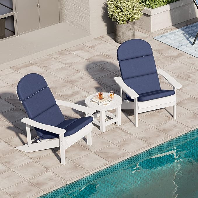 Crestlive 50x19.6 Inch Adirondack Chair Cushion, Water Repellent, Fade Resistant, High Back Outdoor Rocking Chair Cushion for Patio, Sky