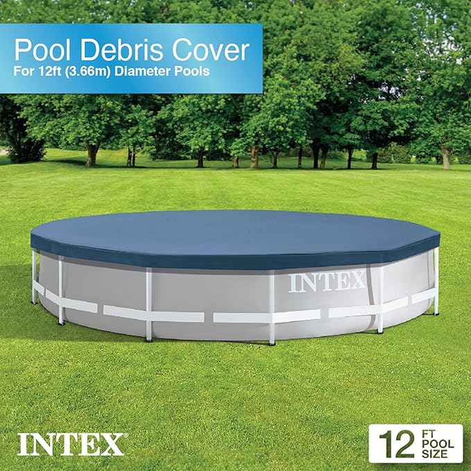 Intex 28211EH 12-Foot x 30-inch Metal Frame Round 6 Person Outdoor Above Ground Swimming Pool with GFCI Filter Pump and Pool Cover