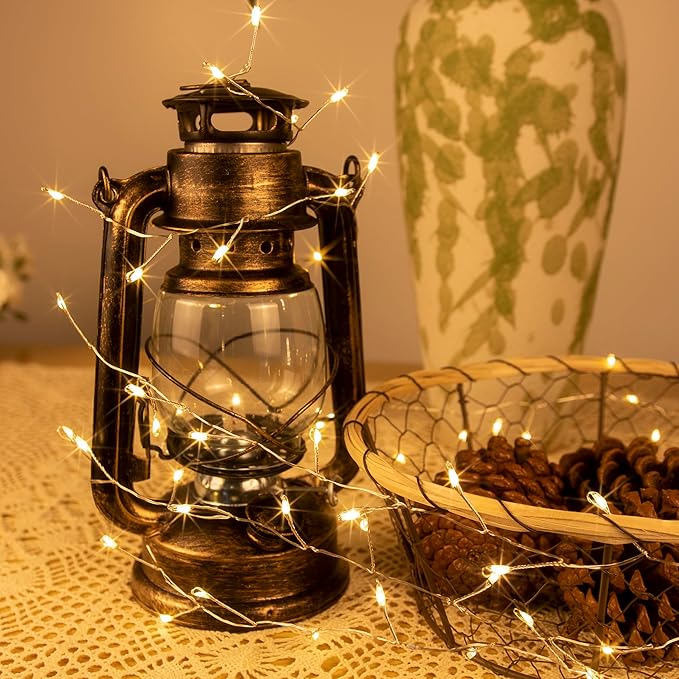 Fairy Lights Plug in, 20FT 200LED Firecracker String Lights Waterproof Silver Wire, for Bedroom/DIY/Party/Garden/Porch/Patio/Backyard/Christmas Tree, with Remote Timer & 8 Modes, Warm White