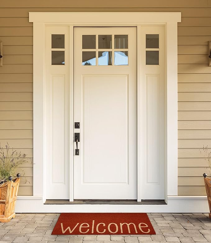 DII Natural Coir Doormat Outdoor Welcome Mat, 17x29, Rusty Orange