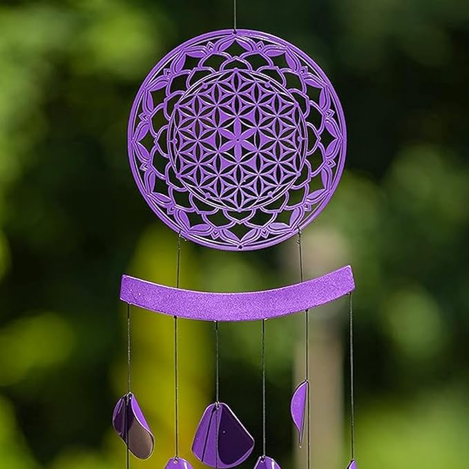 VP Home 42-inch Shimmering Mandala Wind Chimes for Outside Unique Mandala Shimmering Windchimes Outdoor Decoration Garden Decoration, Mandala Wind Chime Gift for Women, Mom, Grandma, Unisex