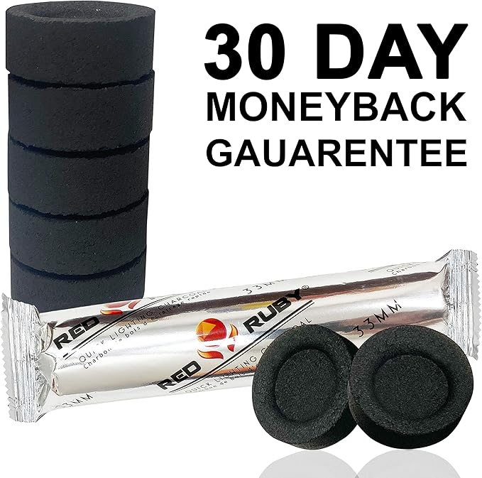 Coal Disks for Incense - Pack of 100 Coal Briquettes - 10 Rolls of 10 Tablets - Quicklighting - Slow Burning
