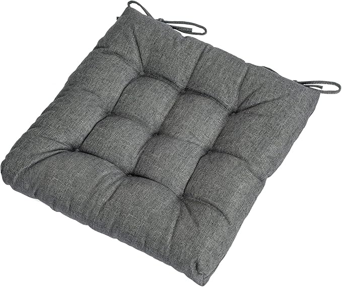 SQUARE MOON 4 Pack Chair Cushions, Seat Cushions, Chair Pads, Chair Mat for Indoor, Outdoor Dining Chair, Kitchen Chairs, Dining Room Chairs (16" × 16" × 4 Pack, Grey)