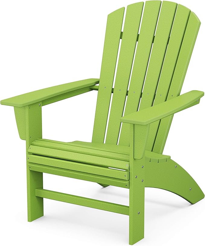 POLYWOOD Nautical Curveback Adirondack Chair - Premium HDPE Outdoor Furniture for Fire Pit, Patio, Deck, Lawn & Dock - Classic Comfort Design in Multiple Colors