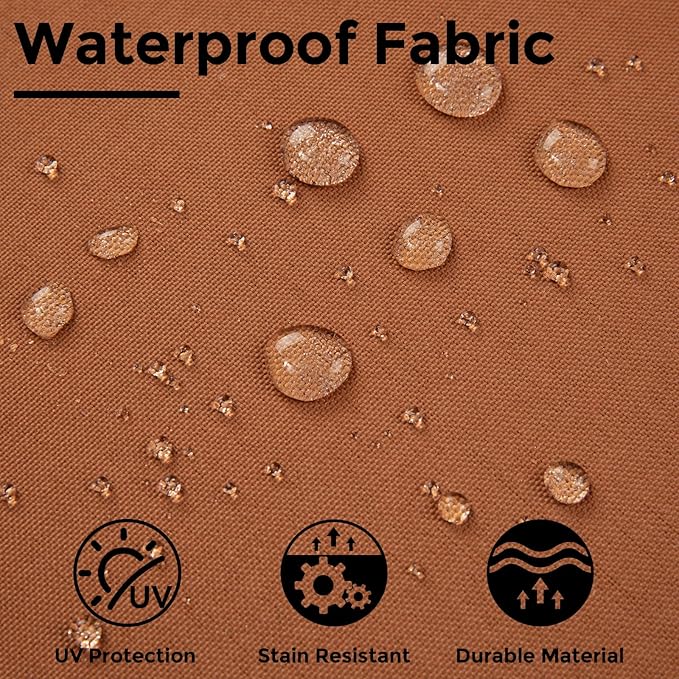 Bistro Chair Cushions 15 inch,Set of 2,Tufted Round Chair Cushions with Ties,15"x15"x4",Water Resistant Round Seat Cushion for Barstool Chairs,Patio Garden Kitchen Outdoor Furniture(Caramel Orange)