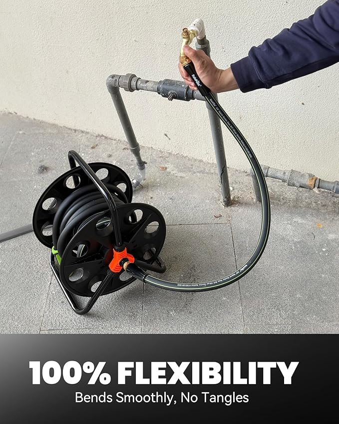 RAINPOINT Short Garden Hose 3ft x 5/8", Water Hose Heavy Duty, Flexible, Lightweight Durable Hybrid Hose with Swivel Handle for Yard, Car Wash, Pets, No Kink, Male to Female Fittings