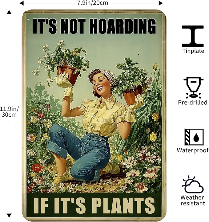 Plant Lovers Gifts Home Garden Decor Cool Gardening Accessories For Women Indoor Outdoor Metal Signs 8x12 Inch
