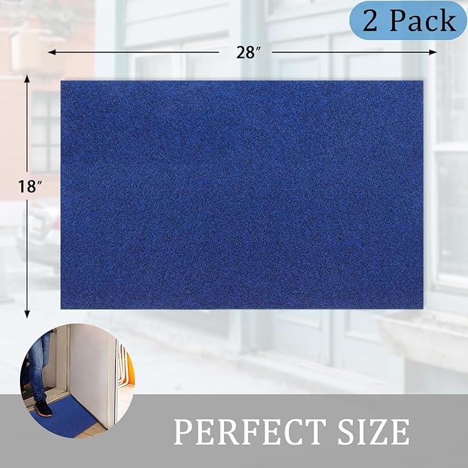 AAZZKANG Set of 2 Outdooor Indoor Utility Multipurpose Mat Non Slip Plain Doormat Ultra Absorb Mud Front Door Mats for Entryway,Outside,Inside Pet Place Mat