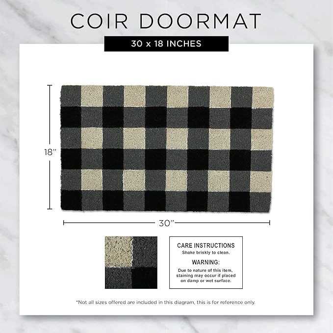 DII Natural Coir Doormat Outdoor Welcome Mat, 17x29, Hearts