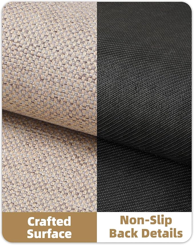Color&Geometry Ultra-Thin Indoor Door Mat, 24"x36" Low-Profile Non-Slip Entryway Rug with Modern Geometric Texture, Washable Doormat for Indoor Entrance, Front Door, Khaki (Rolled-up NO Creases)