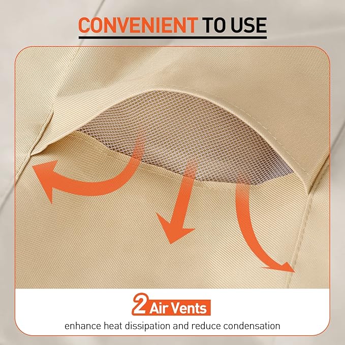 Arcedo Waterproof Patio Chaise Lounge cover, heavy duty Lounge Chair Covers for Outdoor Furniture, Protect Your Pool Chairs in Winter, 80" L x 32" W x 25" H, Beige and Brown