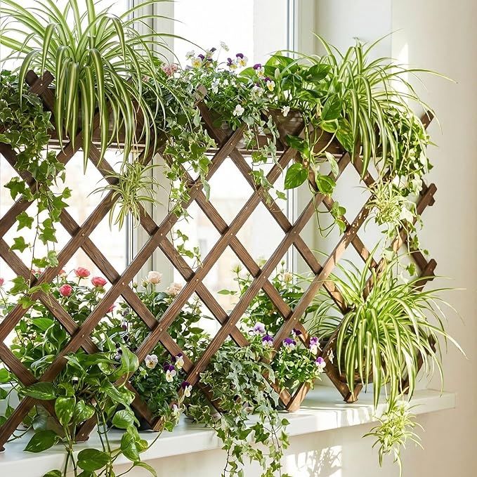 Expandable Garden Trellis, 37" x 90" Trellis for Climbing Plants Outdoor, Wooden Lattice Fence Wall Panel Lattice Panels for Outside, for Climbing Plants Vine Ivy Rose Cucumbers