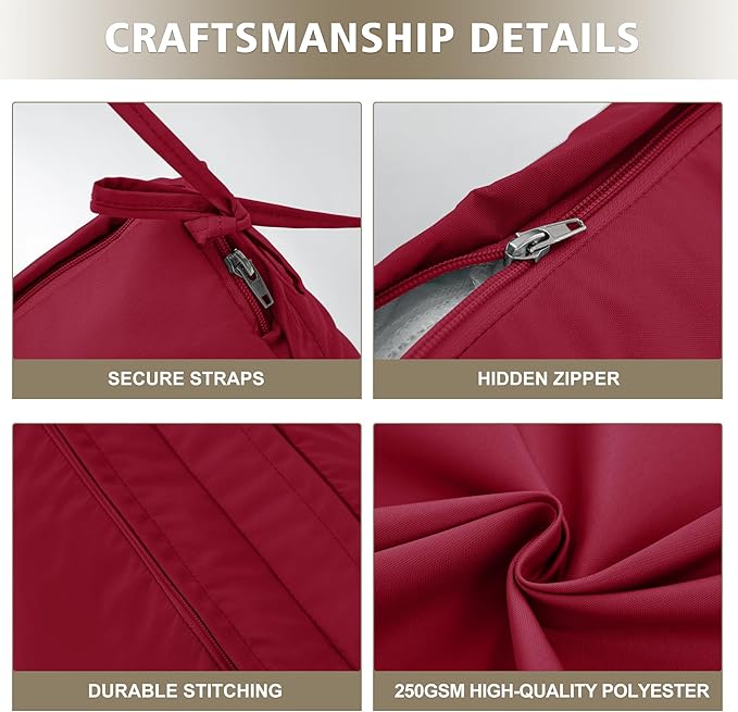 Chaise Lounge Cushion 72x21x3 Inch ?Set of 4 Outdoor Lounge Chair Cushions, Lounger Pad Replacement with Fade-Resistant, Removable & Machine-Washable Covers, Ideal for Patio Chaise Chairs, Burgundy