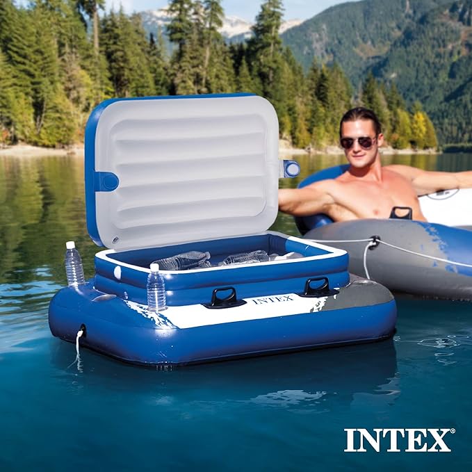 INTEX 26355EH Ultra XTR 18ft x 9ft x 52in Above Ground Swimming Pool Set with Sand Filter Pump, Inflatable Lounge Pool Recliners (4-Pack) and Inflatable Beverage Cooler (2-Pack)
