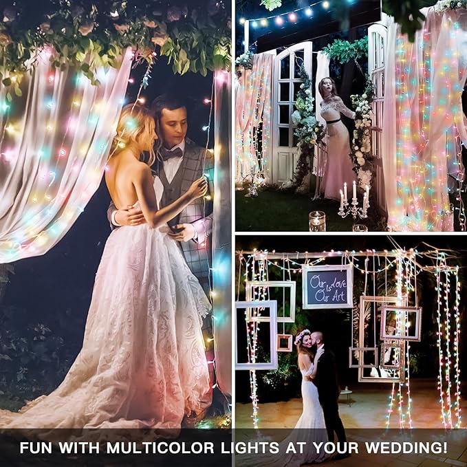 suddus String Lights Indoor Bedroom, 66ft 200 Led Christmas Light Outdoor Clear Wire Connectable, Plug in Fairy String Lights with Remote for Christmas, Dorm, Party, Easter Decoration, Multicolor