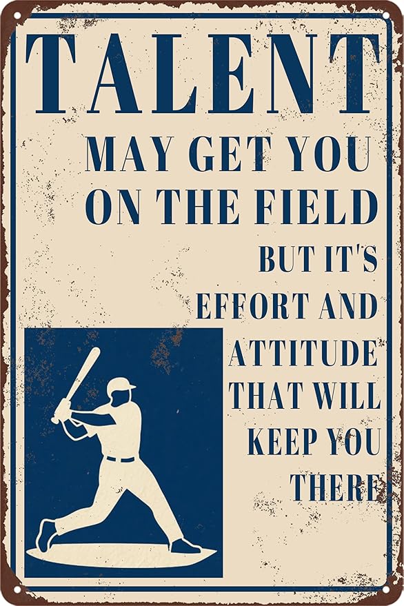 Baseball Wall Art Decor For Boys Room Baseball Posters Metal Tin Sign Poster Of Famous Quotes Vintage Sports Motivational Wall Decor Gifts For Boys 8-12 motivational Quotes Signs 8x12 In