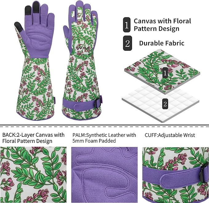 Thorn-proof Gardening and Garden Gloves,Durable Long Rose Yard Work Glove,Gifts for Men Women,Touchscreen