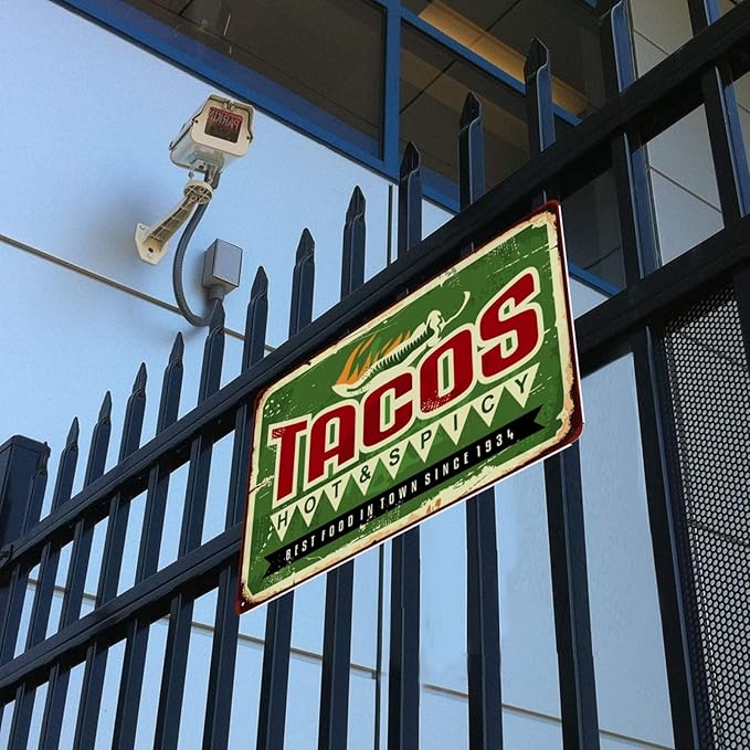 Taco Vintage Metal Tin Sign Retro Rustproof Funny Art Wall Decor Gift 8x20 Inch