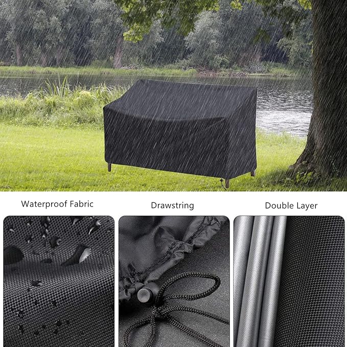 Patio Bench Cover,Outdoor 2-Seater Waterproof Outdoor Loveseat/Glider/Sofa/Furniture Cover,52"L x 26"W x 35"H