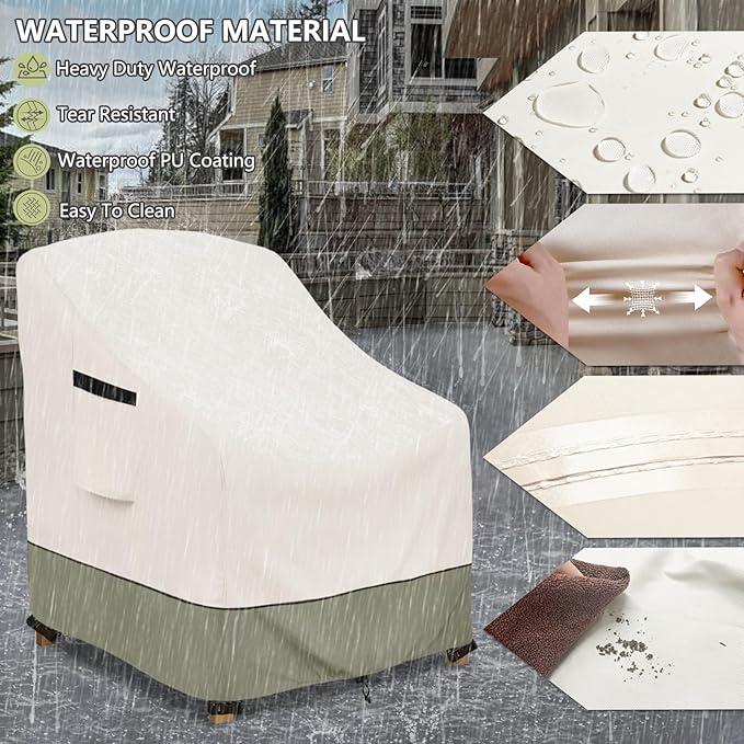 Outdoor Chair Covers 28"W x 30"D x 32"H,600D Heavy Duty Waterproof Patio Chair Cover,Outdoor Furniture Covers for Lawn/Garden Chiar