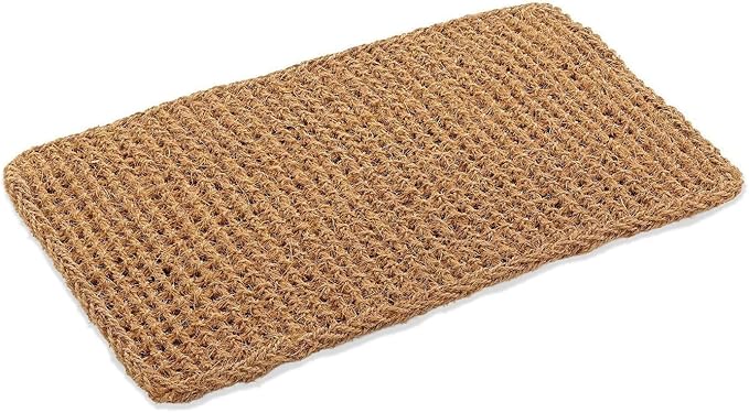 Kempf Dragon Weave Coco Coir Doormat, 18" x 30", Hand-Twisted Interwoven Fibers, Breathable Woven Backed Scraper Mat for Indoor Outdoor Entryways