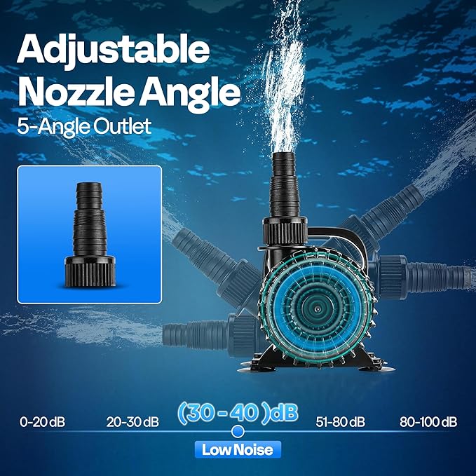 VIVOHOME Electric 120W 2700GPH Submersible Water Pump for Koi Pond Pool Waterfall Fountains Fish Tank and Aquarium