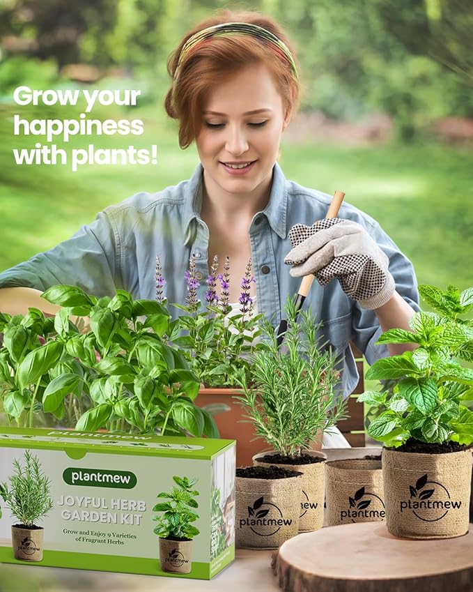 Herb Seeds Variety Pack – 9 Culinary Heirloom Seed Kits for Indoor/Outdoor Planting | Unique Gardening Gifts for Mom, Women, New Home & Kitchen | Complete Herb Garden Starter Set with Gift Packaging
