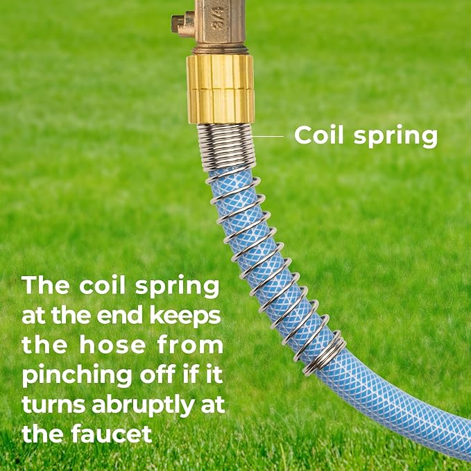 Fevone Kink Free Garden Hose 50 ft, All Weather Flexible, Heavy-Duty & Durable, Solid Brass Fittings, Leak-Free Connection
