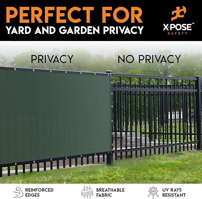 Xpose Safety Privacy Fence Screen 6’ x 50’ (2 Pack) – Heavy Duty Green Mesh with 90% Visibility Block, UV Protection – for Garden, Yard, Nursery, Kennel, Dog Run, Greenhouse
