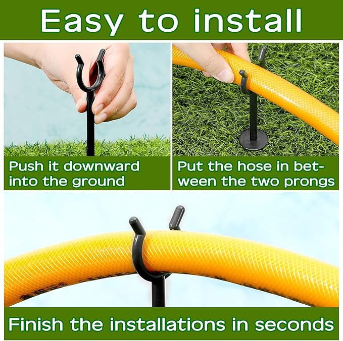 Taiyin 3/4'' Garden Hose Holder Brackets Garden Guide Holder Decorative Outdoor Guide Stakes Support Spike Plant Tool to Keep Off Lawn for Yard