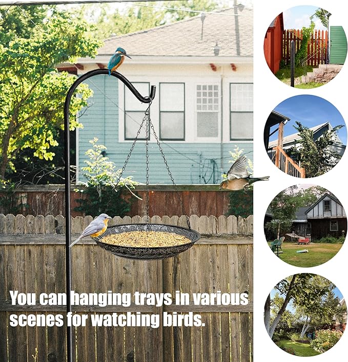 Premium Hanging Bird Feeder Tray,Size 11.8” Large Platform Bird Feeder Stainless Steel Mesh Tray,Wild Bird Feeder for Outside Hanging Seed Platform
