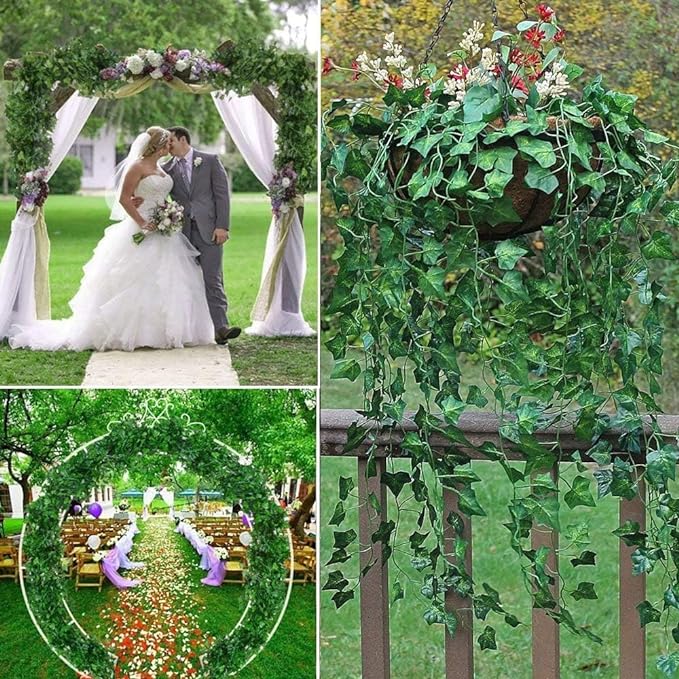 Comtelek 252 FT Artificial Ivy 36 Pack Ivy Vine Garland Ivy Leaves Greenery Garlands Clip Hanging Fake Leaf Plants Faux Green Flowers Decor Home Kitchen Garden Office Wedding Wall