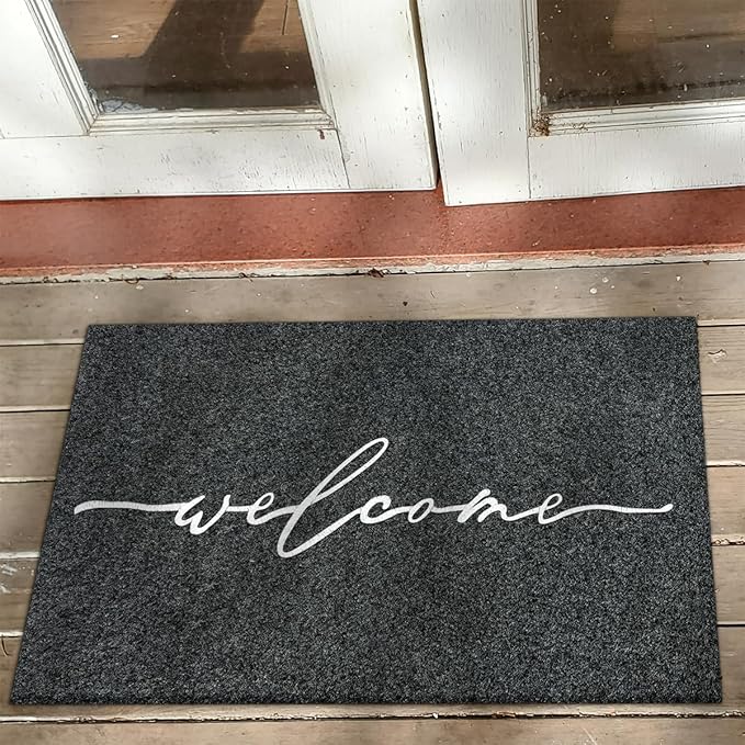 AAZZKANG Welcome Mats for Front Door Large 24"x36" with Non Slip Rubber Backing Easy to Clean Entry Door mat for Indoor High Traffic Areas Outdoor Doormat