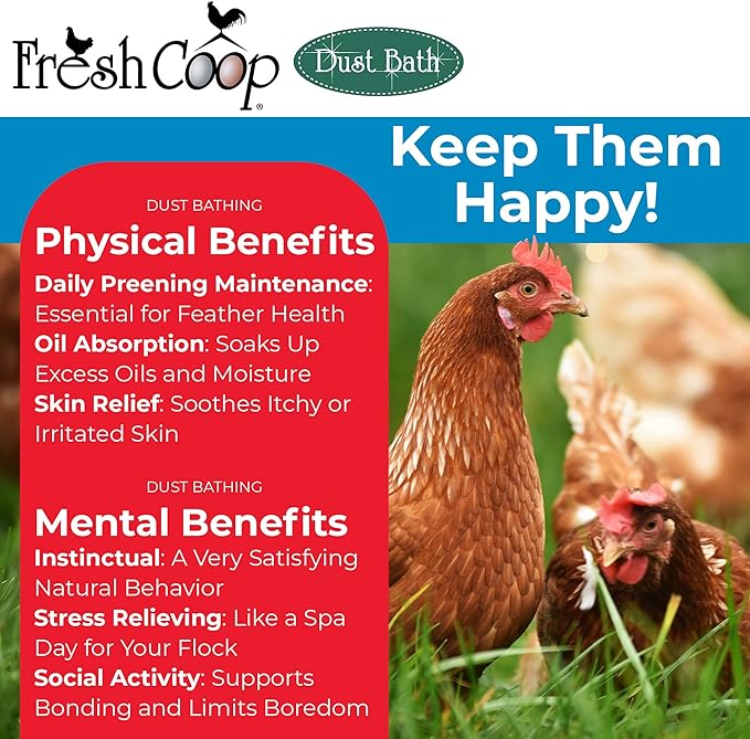 Progressive Planet Fresh Coop Dust Bath, 6lb Jug (Pack of 2) - Food-Grade Diatomaceous Earth & Calcium Montmorillonite Clay - Supports Healthy Feathers, Reduces Boredom & Encourages Dust Bathing