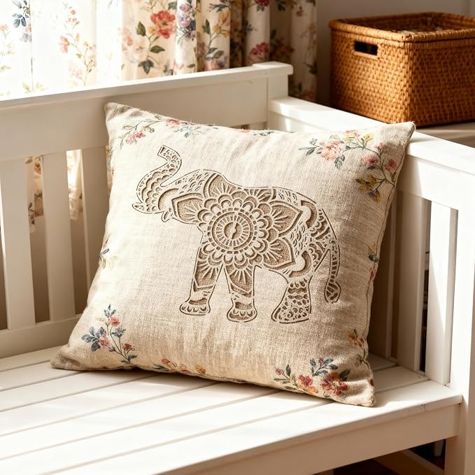 TIAMECH A4 Reusable Nose Up Elephant Stencil for Painting - Mandala Layering Template, DIY Wall Art, Wood Furniture, Scrapbook & Crafts (8.3x11.7inch)