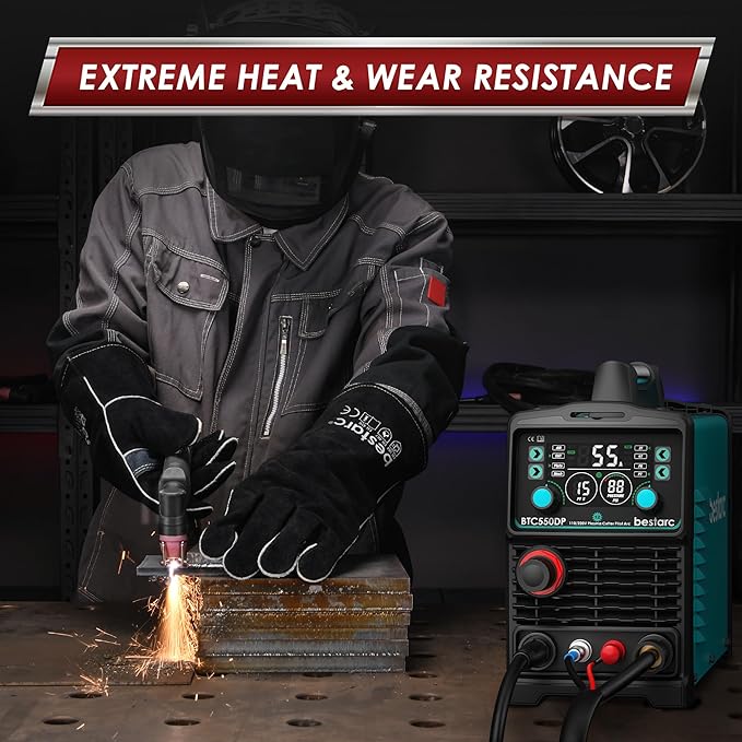 bestarc Leather Forge MIG Welding Gloves, 932℉ Heat Resistant Welding Gloves with Kevlar Stitching for MIG, TIG, Stick, Forge