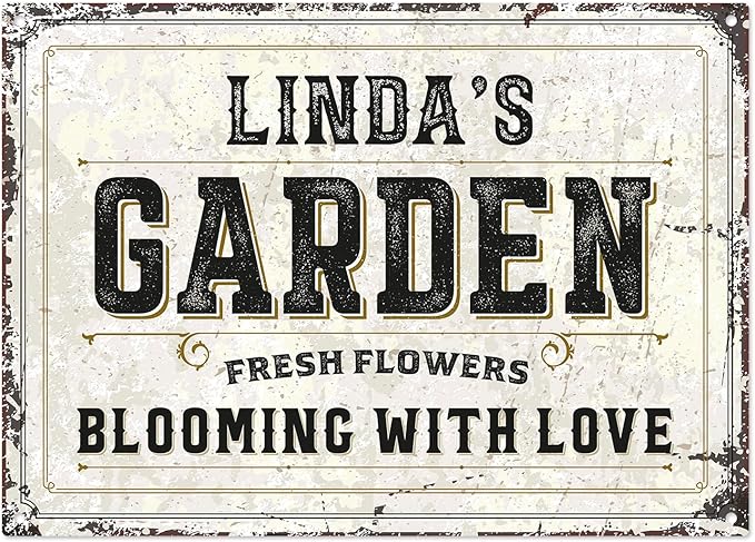 Custom Garden Sign, Personalized Rustic Name for Backyard Décor Sign, 10x14 Inches, Rust Free .040 Aluminum, Fade Resistant, Made in USA by Sigo Signs