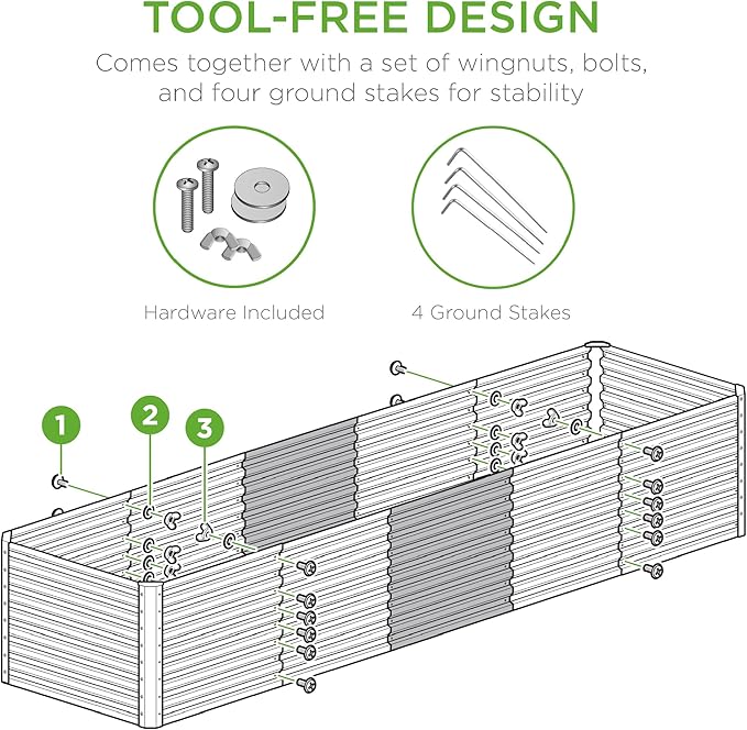 Best Choice Products 8x2x2ft Raised Outdoor Metal Garden Bed, Deep Root Box Planter for Vegetables, Flowers, Herbs, 240 Gallon Capacity, 100% Non Toxic Materials - Peacock Blue