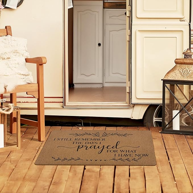 Christian Door Mat Doormat, Bible Verse Welcome Front Door Mat Indoor Outdoor Entrance, Religious Artificial Coir Doormats Rugs for Porch Entryway Home Decor 30x17in