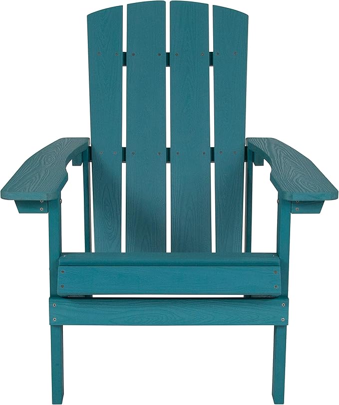 Flash Furniture Charlestown Poly Resin Adirondack Chair - Sea Foam - All Weather - Indoor/Outdoor - Set of 2