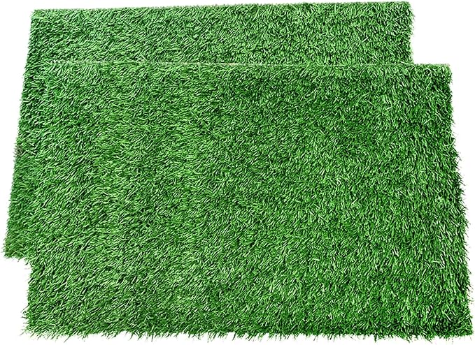 LOOBANI Dog Grass Pee Pads, 2 Pack Artificial Grass Pads for Potty Tray, Fake Grass for Dogs to Pee On, Outdoor Indoor Pee Grass for Dog Potty (18*23 inch)