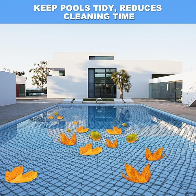Pond Netting, 28 x 30FT Pond Net for Koi Ponds, Garden Pool Fine Mesh Pond Netting Cover for Leaves, Protects Koi Fish from Birds Cats Predators, with 14 Stakes and 30 Cable Zip Ties