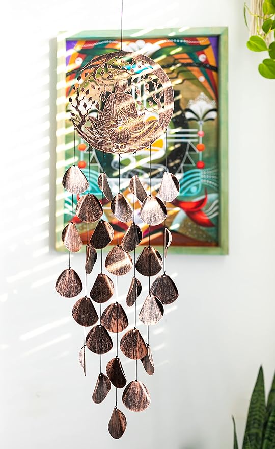 VP Home Shimmering Serenity Buddha Outdoor Garden Decor Wind Chime