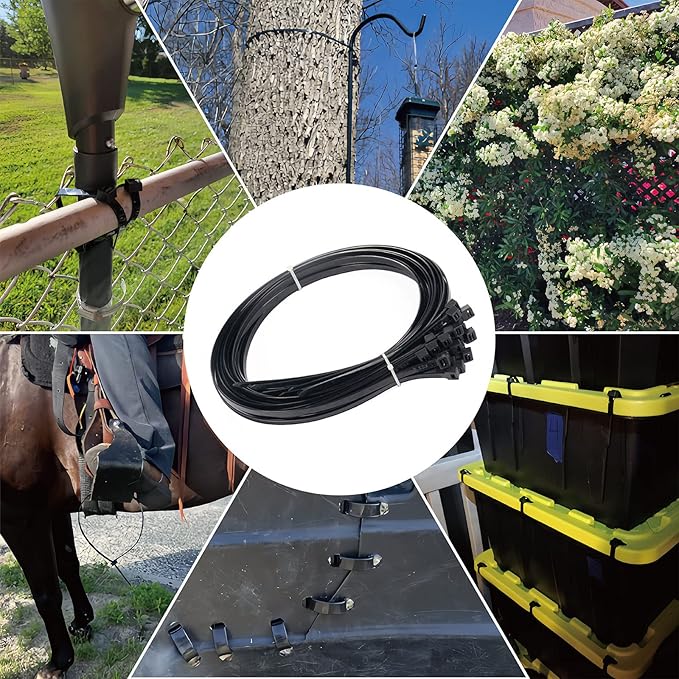 Large Zip Ties Heavy Duty 24 inch (500 Pack), 220 lb Tensile Strength for Outdoor Use, Black Cable Ties, Long Wire Ties by ANOSON