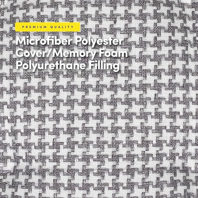Sweet Home Collection Chair Cushion Memory Foam Pads Tufted Slip Non Skid Rubber Back U-Shaped 17" x 16" Seat Cover, 12 Count (Pack of 1), Houndsooth Gray