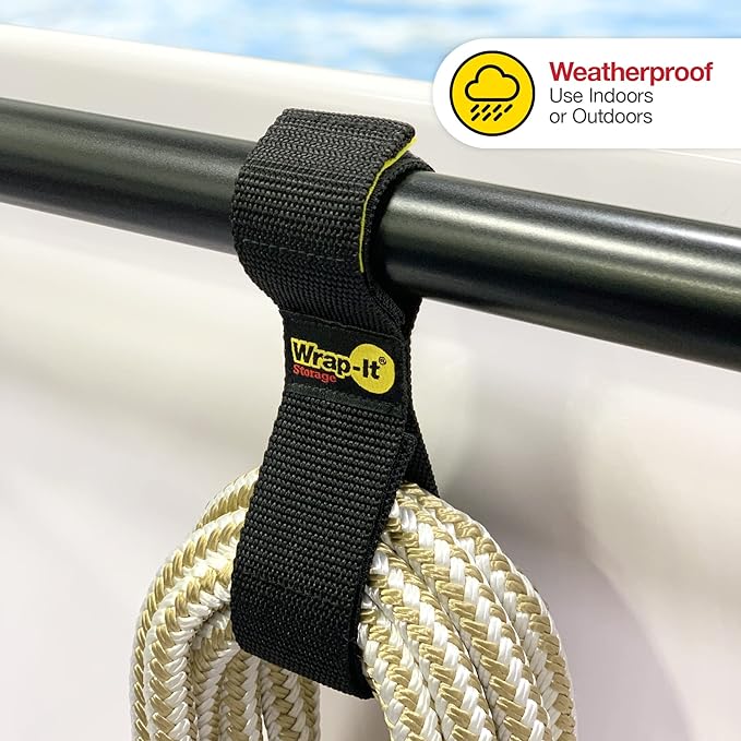 Twin-Straps by Wrap-It Storage - 12" (6-Pack) - Hook and Loop Hanging Cord Wrap for Multi-Purpose Cable and Hose Storage